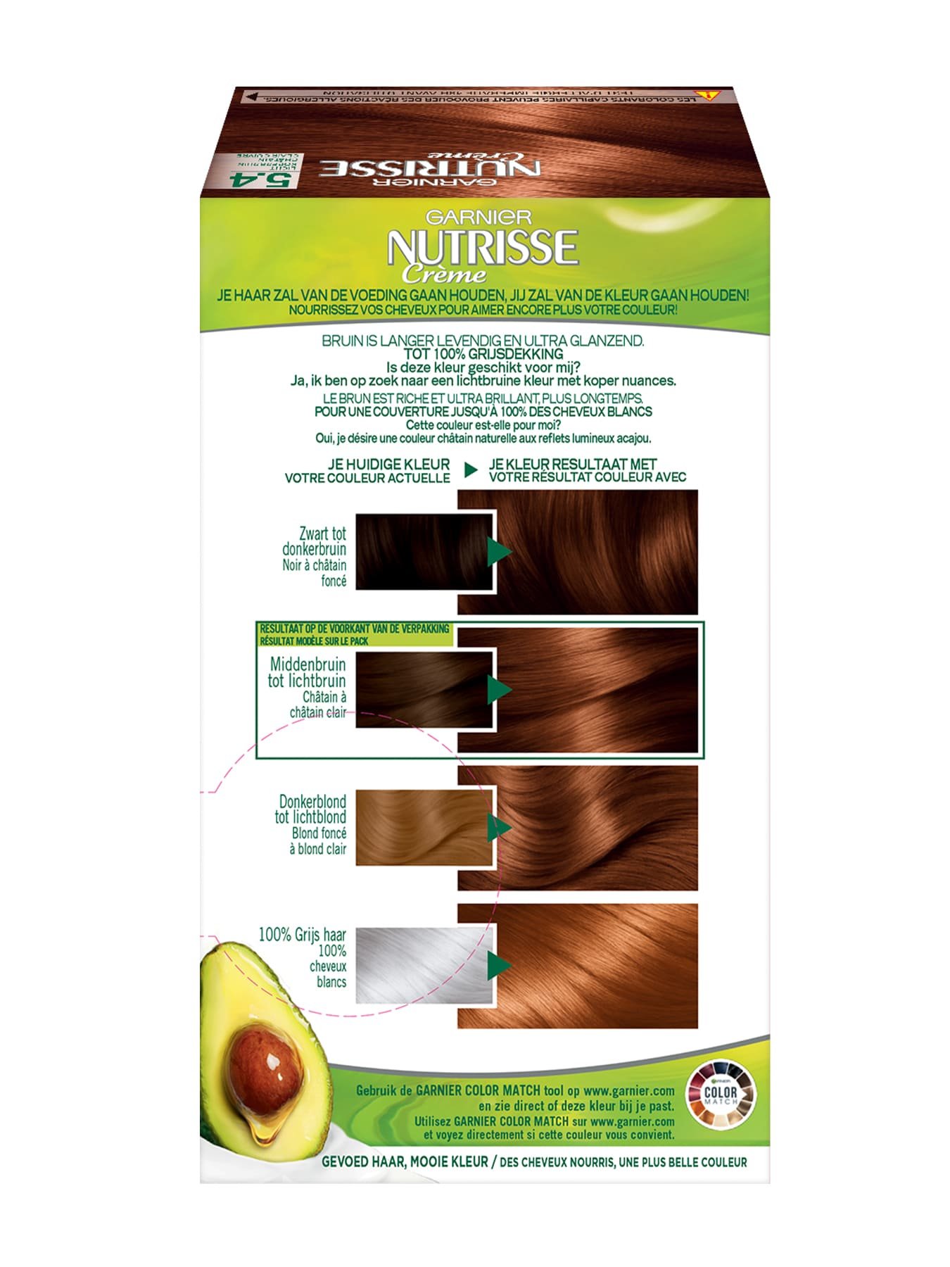 Nutrisse Creme 5.4 koperbruin achterkant
